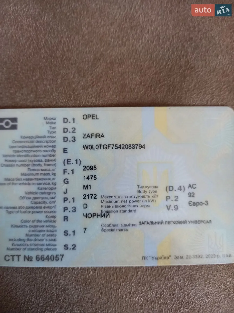Opel Zafira, 2003