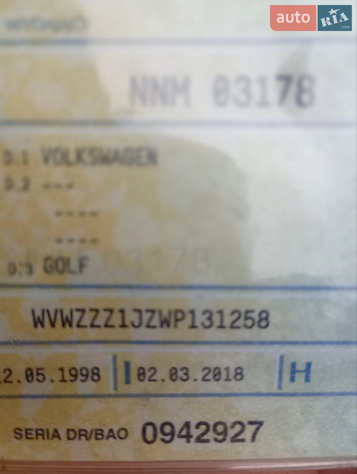 Volkswagen Golf, 1998