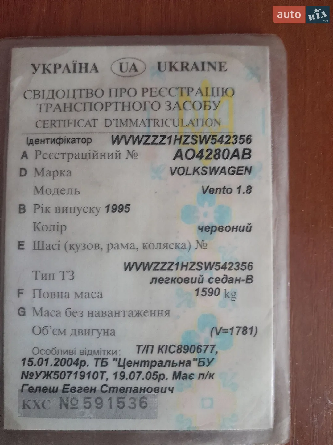 Volkswagen Vento, 1995